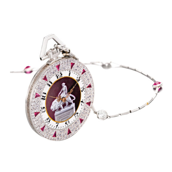 Rare Swiss platinum, diamond set lever watch Circa 1921