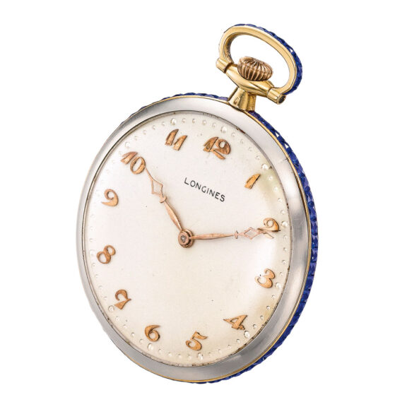 Slim Swiss platinum, gold an sapphire set lever Circa 1920