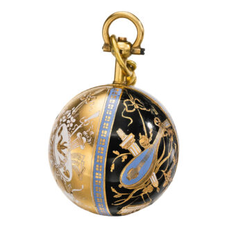 Swiss gold and enamel ball form verge watch Circa 1790