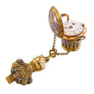 Swiss gold, enamel basket form verge wacth Circa 1780