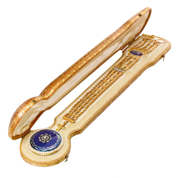Fine French gold verge watch with chatelaine Circa 1790