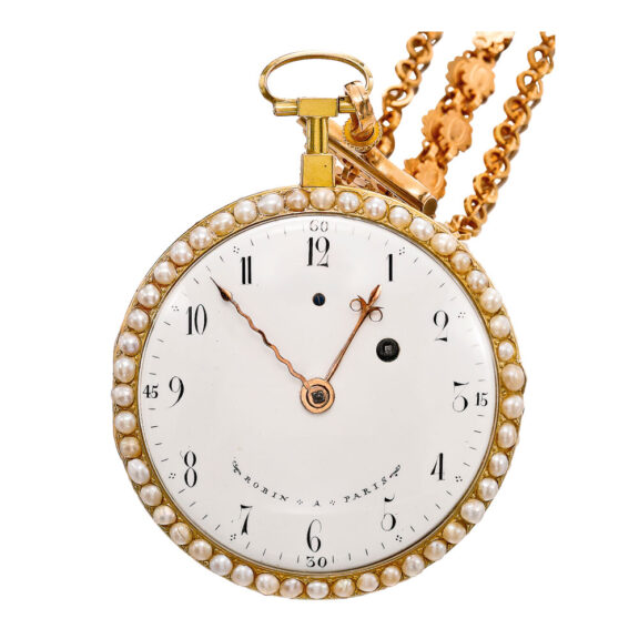 Fine French gold verge watch with chatelaine Circa 1790 Fine French gold verge watch with chatelaine Circa 1790