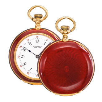 Swiss 18 carat gold and enamel lever watch Circa 1894