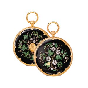 Swiss gold, enamel and diamond set full hunter Circa 1853