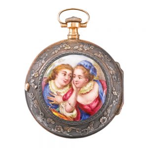American gold, enamel pair cased lever watch Circa 1790