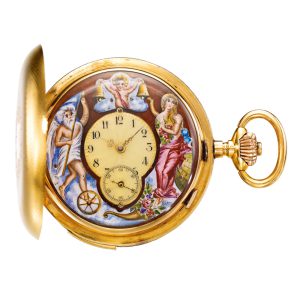 Swiss quarter repeating full hunter automaton Circa 1900