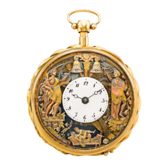 Swiss skeletonized repeating erotic automaton Circa 1810