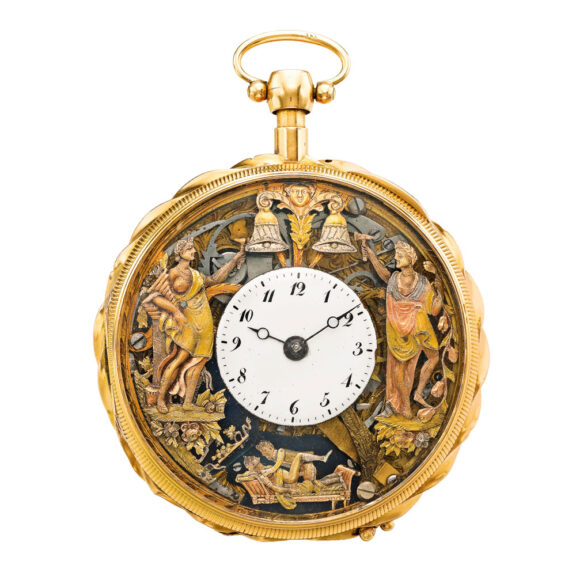 Swiss skeletonized repeating erotic automaton Circa 1810