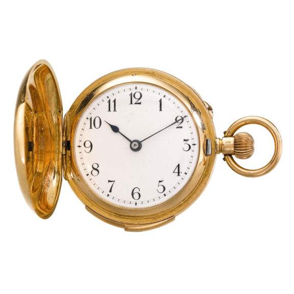 Small Swiss gold quarter repeating full hunter Circa 1900