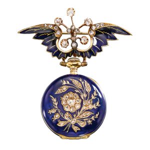 Swiss 18 carat gold lever watch with brooch Circa 1900