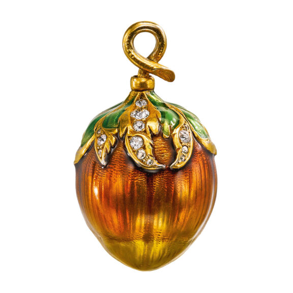 Gold, enamel and diamond set acorn form watch Circa 1900