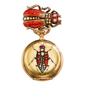 Swiss gold and enamel full hunter with brooch Circa 1890