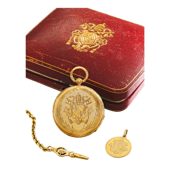 Lever with coat of arms of Blessed Pope Pius XI Circa 1850