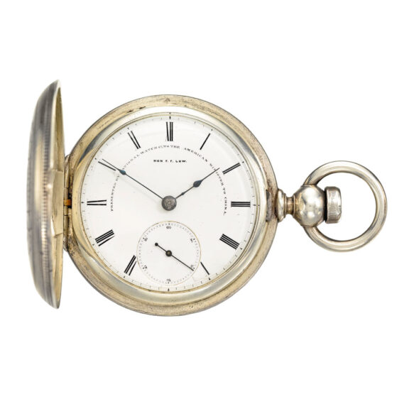 Swiss silver full hunter lever pocket watch Circa 1870