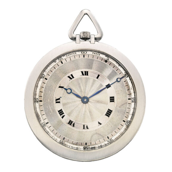 Slim French platinum open faced lever watch Circa 1920