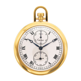 Swiss 18 carat gold open faced chronograph Circa 1925