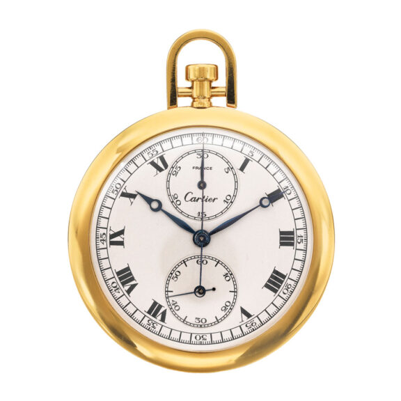 Swiss 18 carat gold open faced chronograph Circa 1925