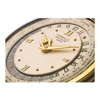 Rare Swiss gold open faced world time watch Circa 1951