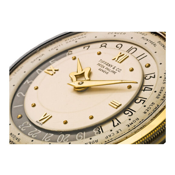 Rare Swiss gold open faced world time watch Circa 1951 Rare Swiss gold open faced world time watch Circa 1951