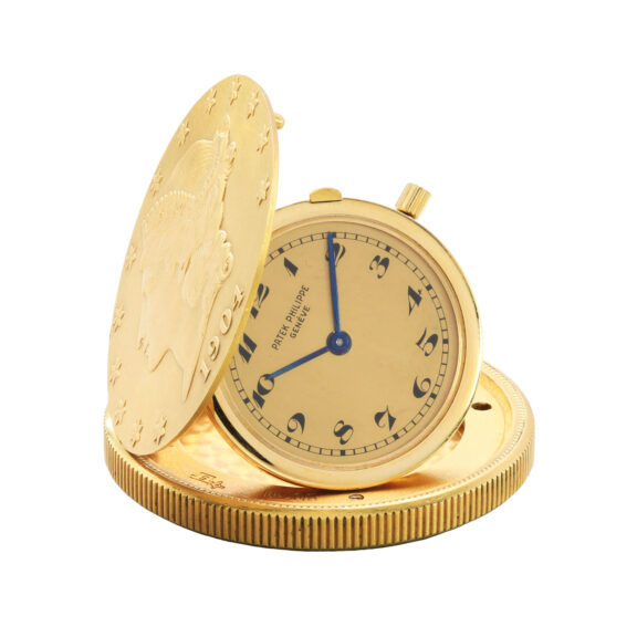 Swiss 18 carat gold $20 lever coin watch Circa 1950