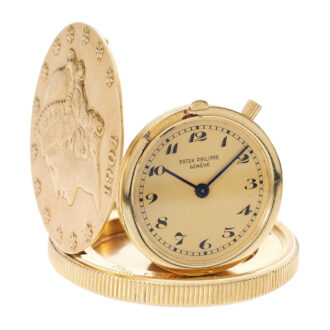 Fine and rare Swiss gold $20 coin watch Circa 1952