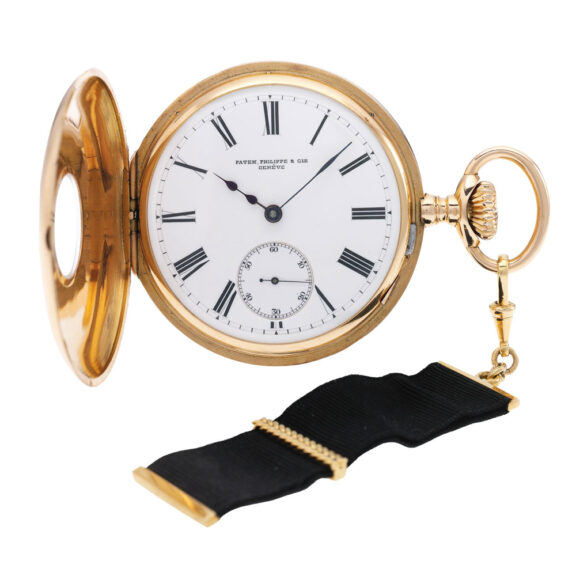 Swiss 18 carat rose gold keyless half hunter Circa 1899