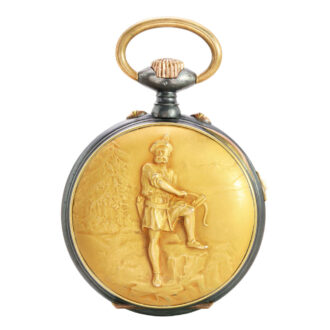 Swiss rose gold and gunmetal musical cylinder Circa 1900