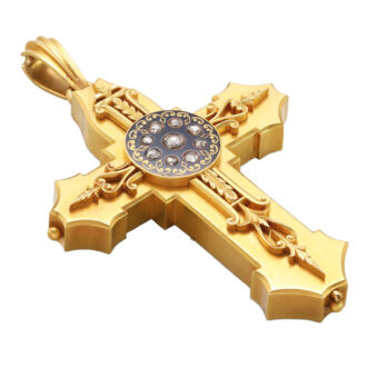 English cross form pendant with concealed watch Circa 1890