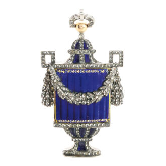 Silver, enamel and diamond set urn form watch Circa 1800