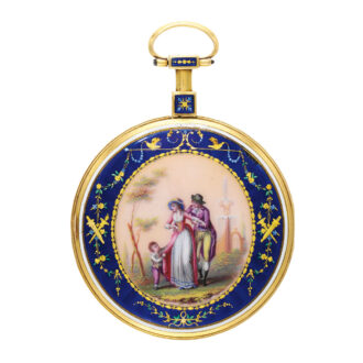 Slim French rose gold and enamel cylinder Circa 1790
