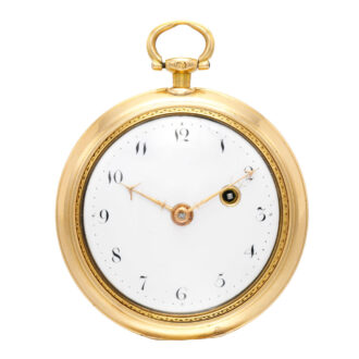 French rose gold and enamel pair cased cylinder Circa 1790