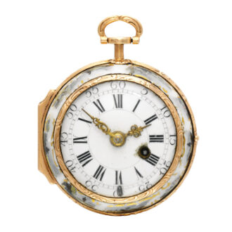 German gold and porcelain open faced verge Circa 1765