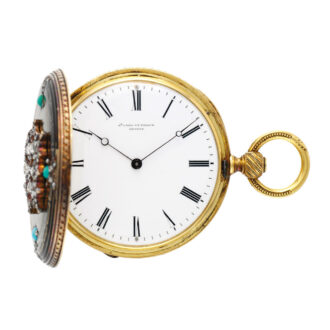 Fine Swiss gold hunting cased cylinder watch Circa 1850