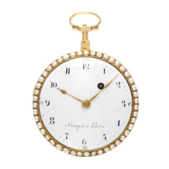 French gold open faced verge with chatelaine Circa 1790