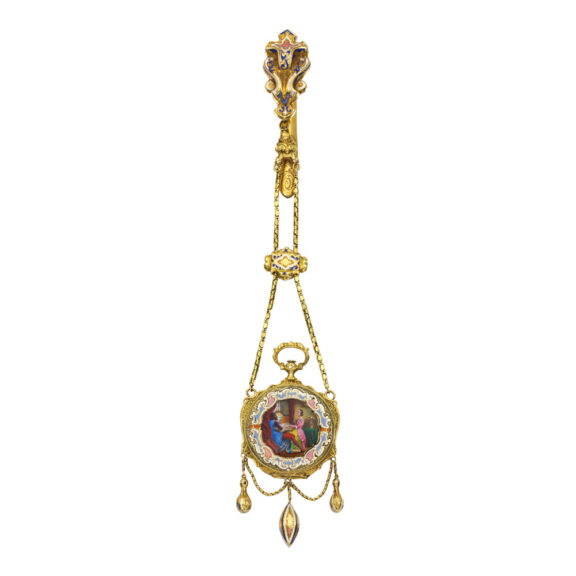 Swiss gold ladies full hunter with chatelaine Circa 1840
