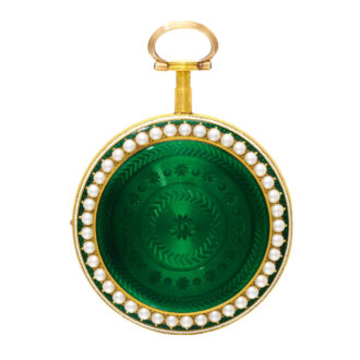 English gold, enamel and pearls set lever watch Circa 1800