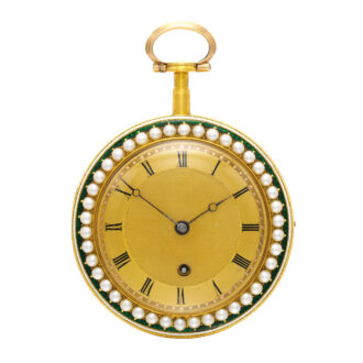 English gold, enamel and pearls set lever watch Circa 1800