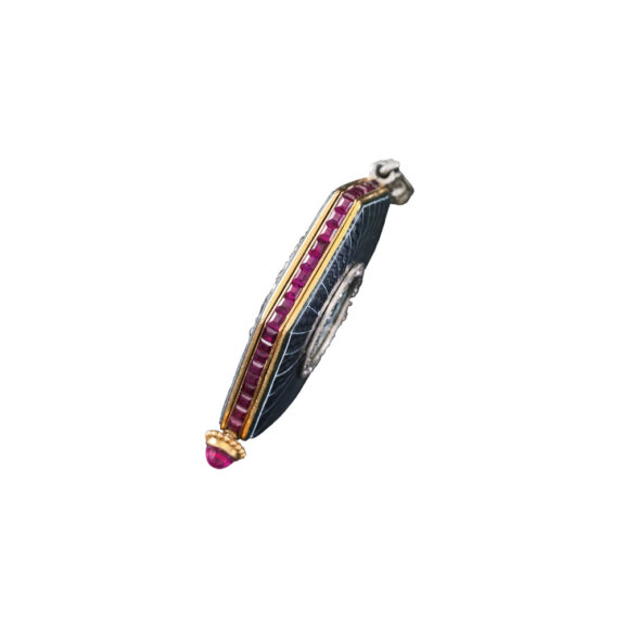 Fine, rare Swiss gold hexagonal pendant watch Circa 1910 Fine, rare Swiss gold hexagonal pendant watch Circa 1910