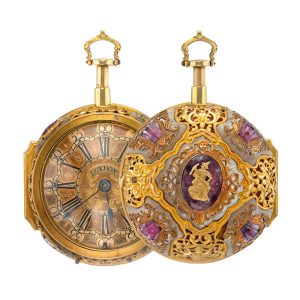 Dutch mother of pearl, red stone set repeater Circa 1720