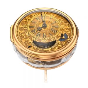 English verge watch converted to desk timepiece Circa 1680