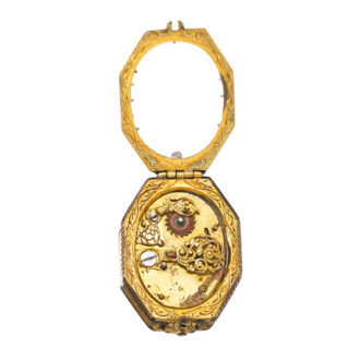 English gilt metal, crystal octagonal verge Circa 17th Century