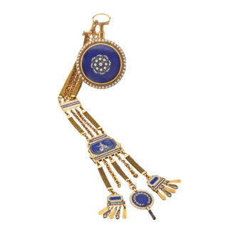 Swiss gold quarter repeater with chatelaine Circa 1790