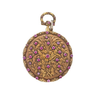 Rare, fine English gold, ruby set quarter repeater Circa 1830