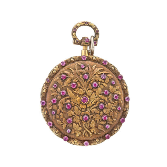 Rare, fine English gold, ruby set quarter repeater Circa 1830