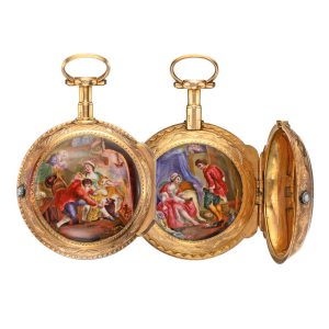 Swiss gold verge with concealed erotic scene Circa 1800