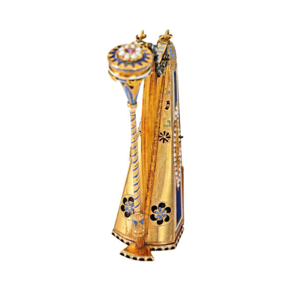 Rare Swiss musical watch in the form of a harp Circa 1820 Rare Swiss musical watch in the form of a harp Circa 1820