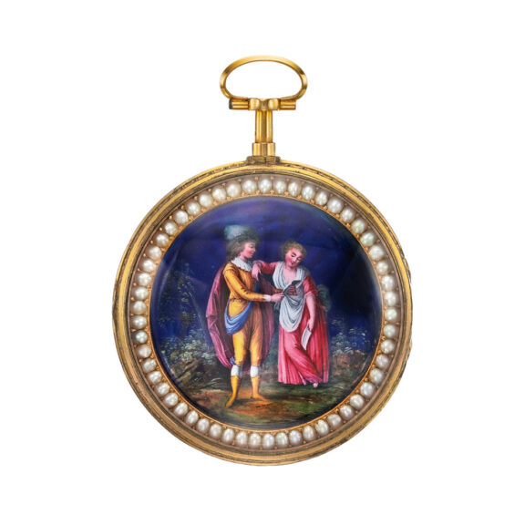 French gold, enamel, pearl set quarter repeater Circa 1790