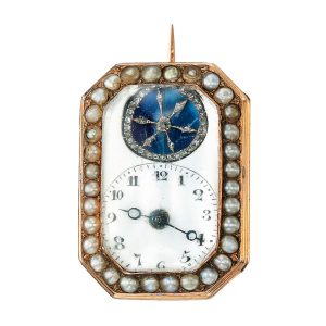 Swiss lapel watch with exposed balance Circa 1800-1820
