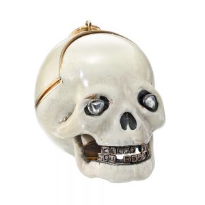 Austrian gold and enamel skull form watch Circa 1880-1899