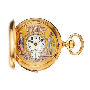 Swiss minute repeating full hunter automaton Circa 1900